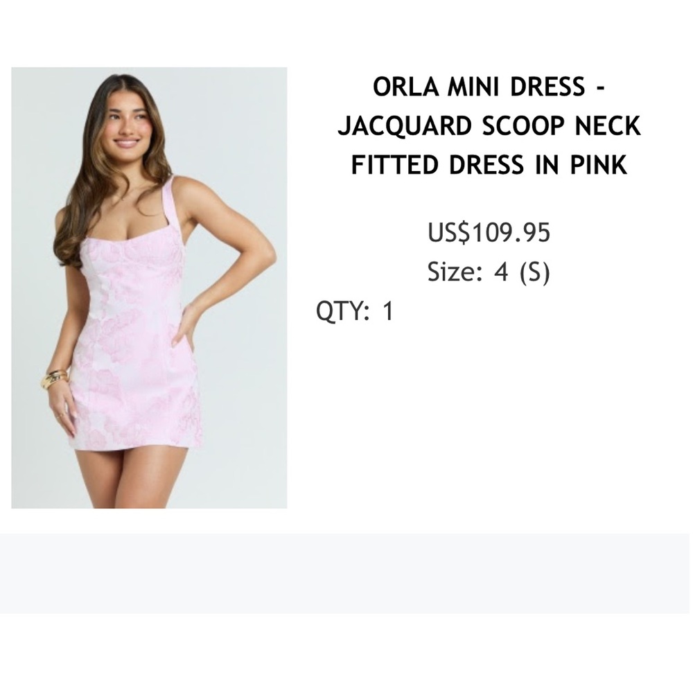 Showpo Pink Jacquard Mini Dress - Picture 6 of 6